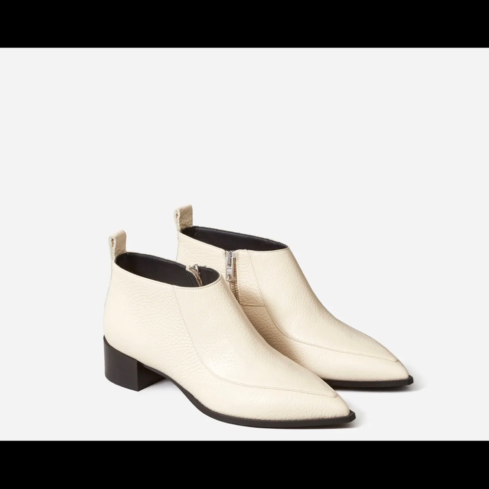 Everlane Cream Ankle Boots